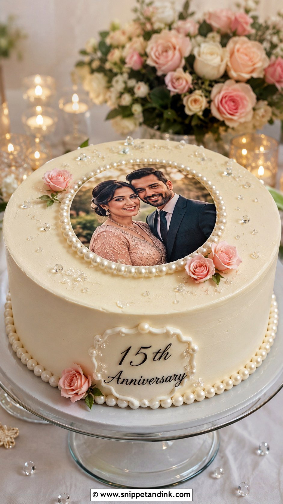 15th Anniversary Photo Cake - Snippet and Ink - 20 15th Wedding Anniversary Cake Ideas