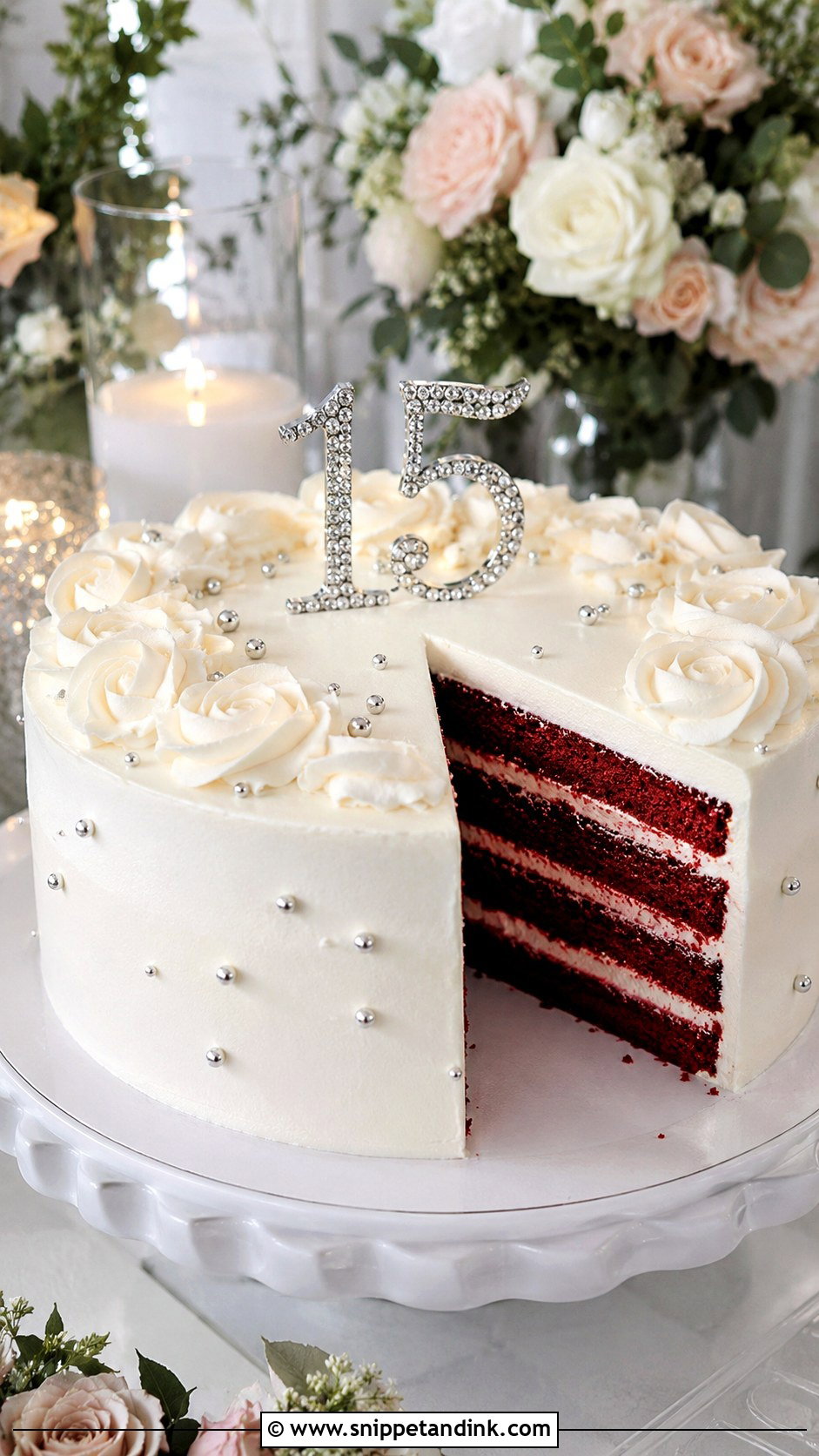 15th Anniversary Red Velvet Cake - Snippet and Ink - 20 15th Wedding Anniversary Cake Ideas