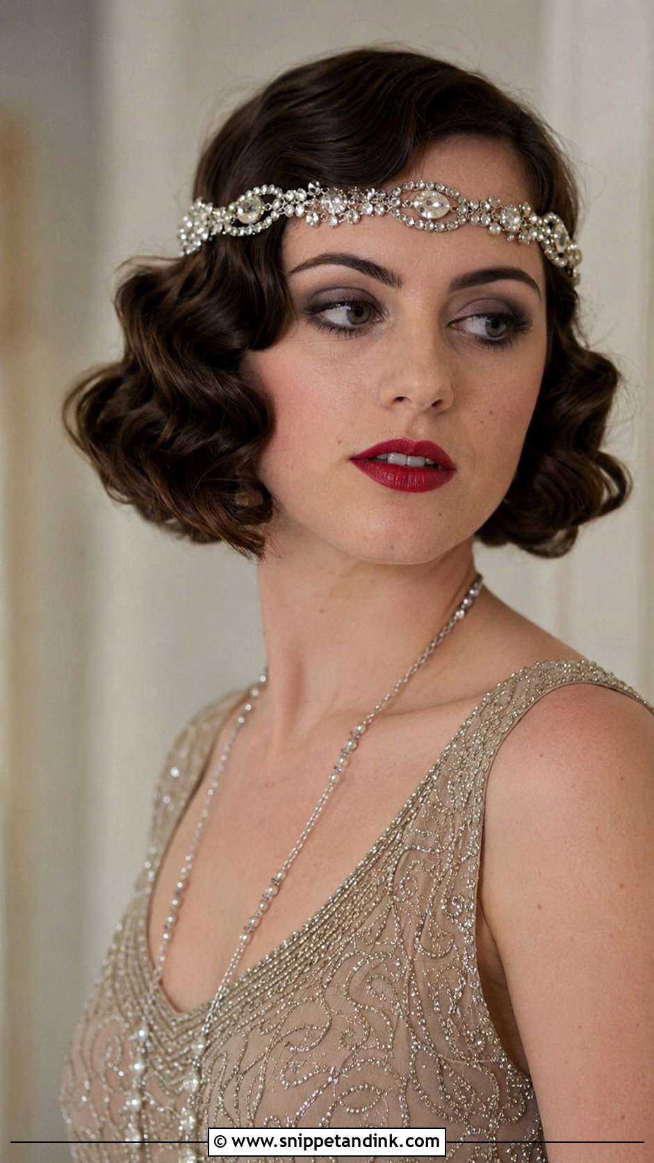 1920s Gatsby Waves With Headband - Snippet and Ink - 25 Vintage Waves Wedding Hair