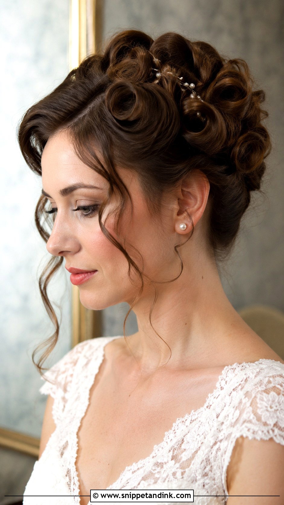 1950s Pin Curl Updo - Snippet and Ink - 25 Vintage Bridal Hair Ideas