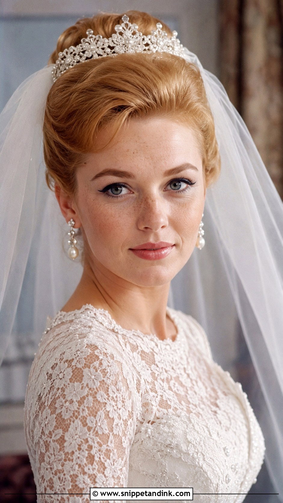 1960s Wedding Crown Veil Hair - Snippet and Ink - 20 1960s Wedding Hair Ideas