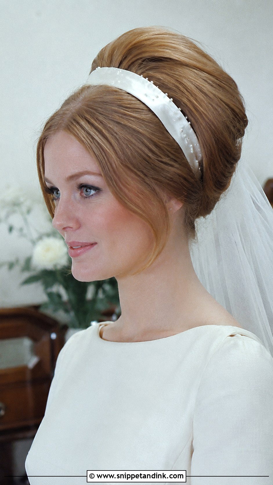 1960s Wedding Headband Updo Hair - Snippet and Ink - 20 1960s Wedding Hair Ideas