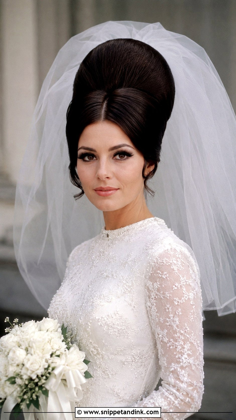 1960s Wedding Priscilla Beehive Hair - Snippet and Ink - 20 1960s Wedding Hair Ideas