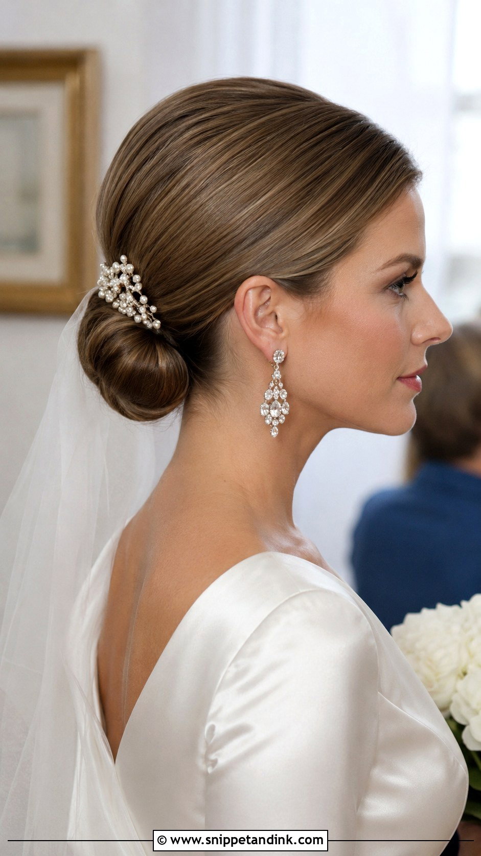 1960s Wedding Sleek Low Bun Hair - Snippet and Ink - 20 1960s Wedding Hair Ideas