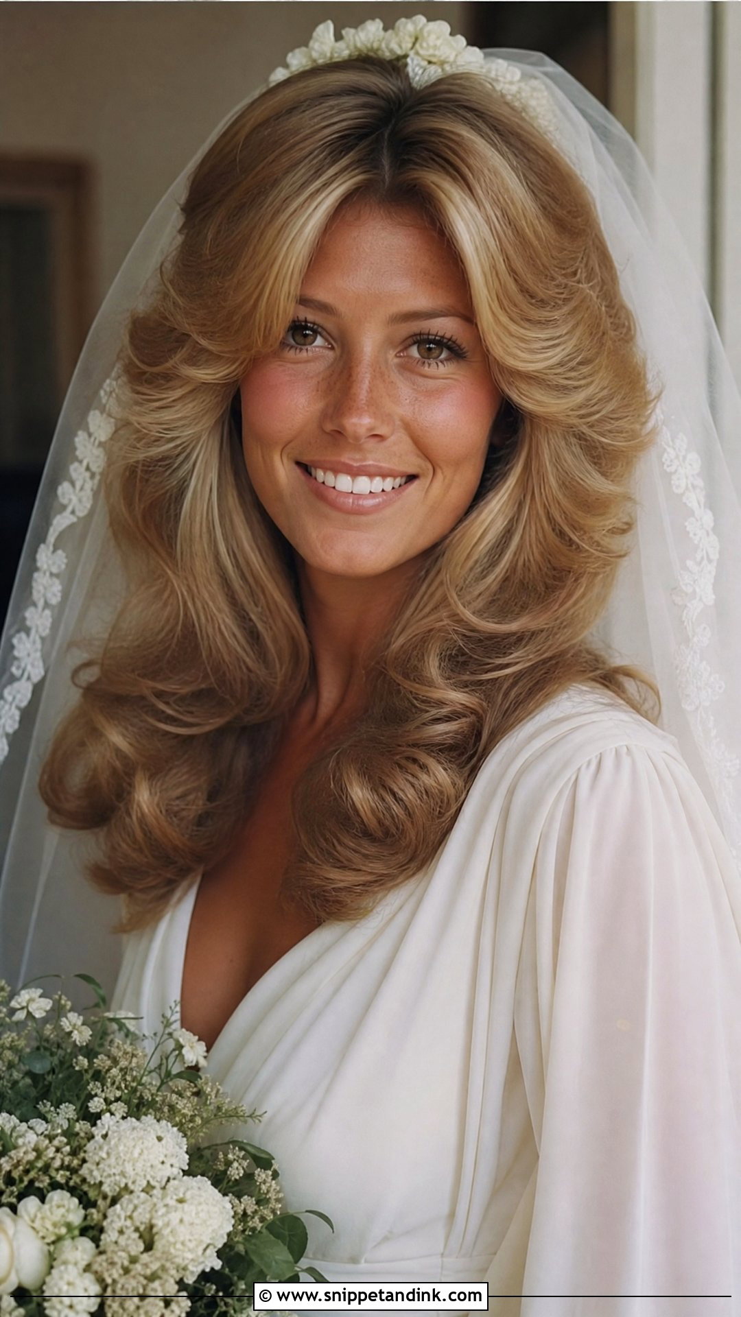 1970s Bridal Blowout - Snippet and Ink - 20 Retro Bridal Hair Ideas