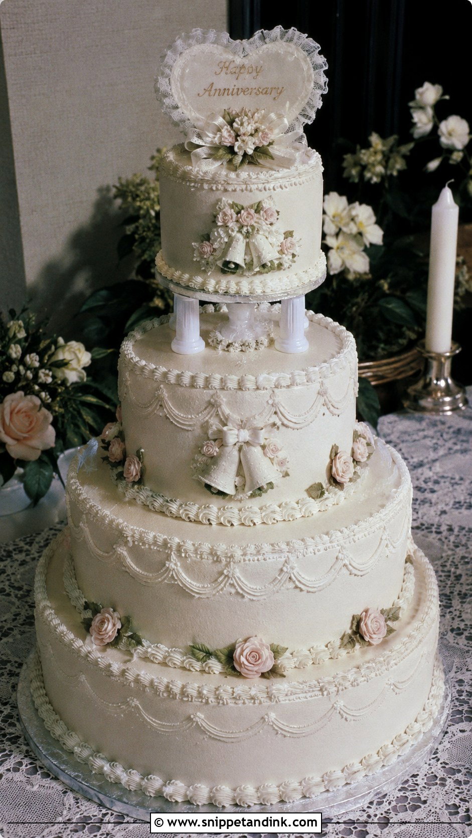 1970s Wedding Cake With Anniversary Tier - Snippet and Ink - 20 1970s Wedding Cake Ideas