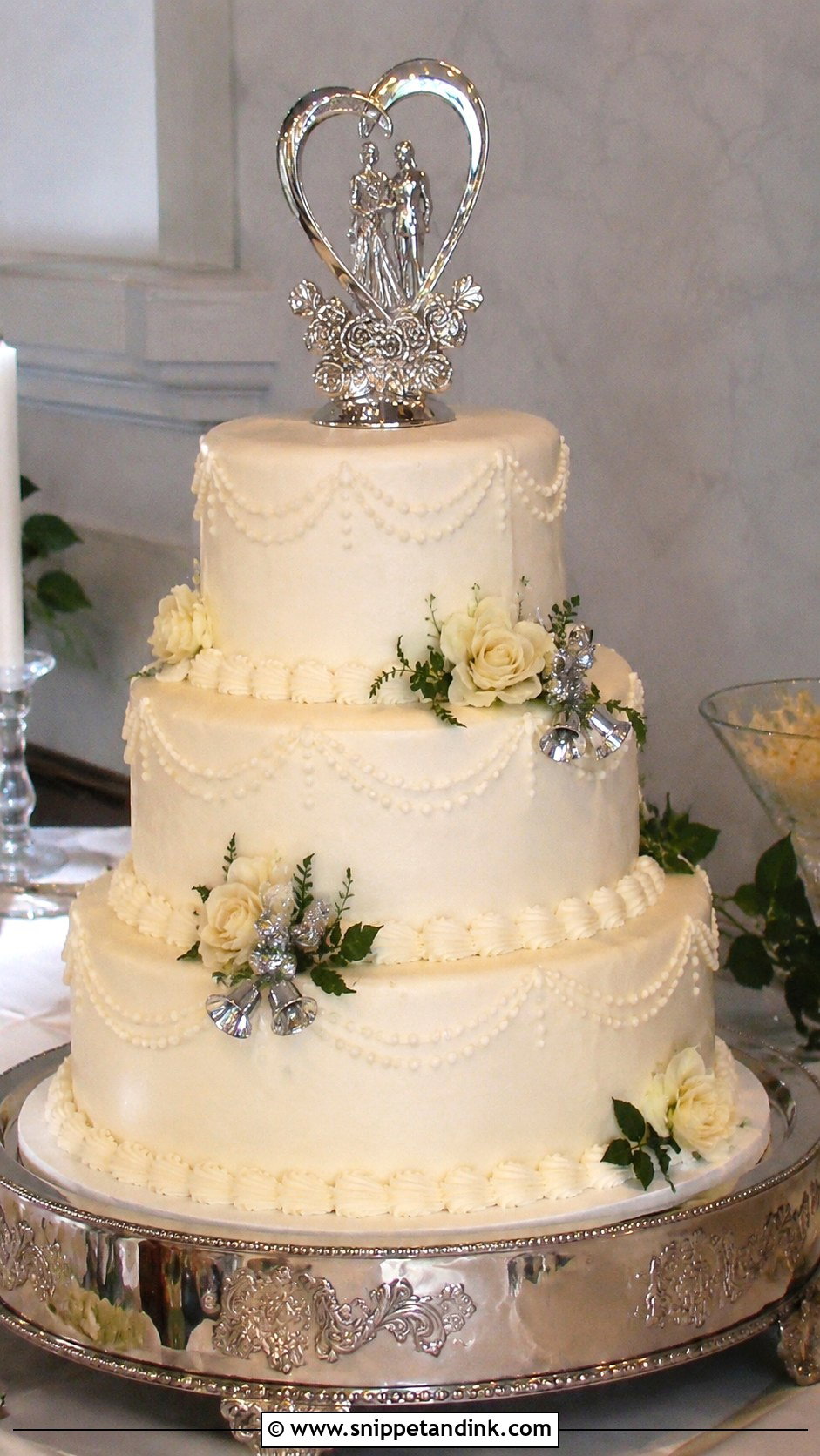1970s Wedding Cake With Silver Cake Topper - Snippet and Ink - 20 1970s Wedding Cake Ideas