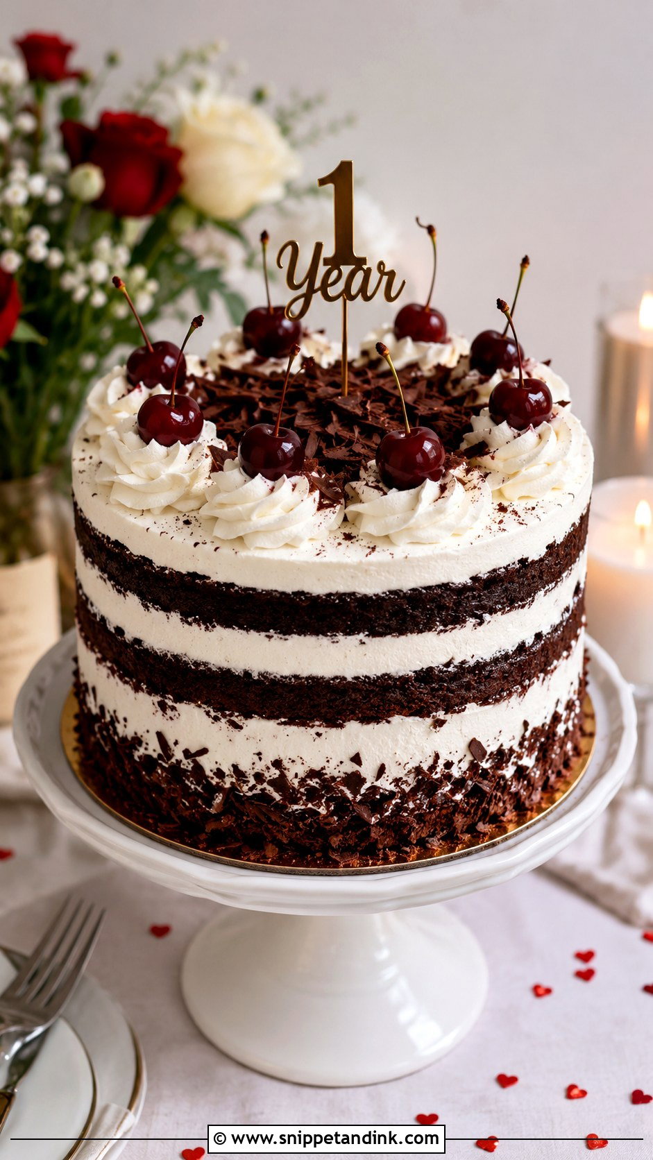 1st Anniversary Black Forest Cake - Snippet and Ink - 20 1st Year Anniversary Cake Ideas