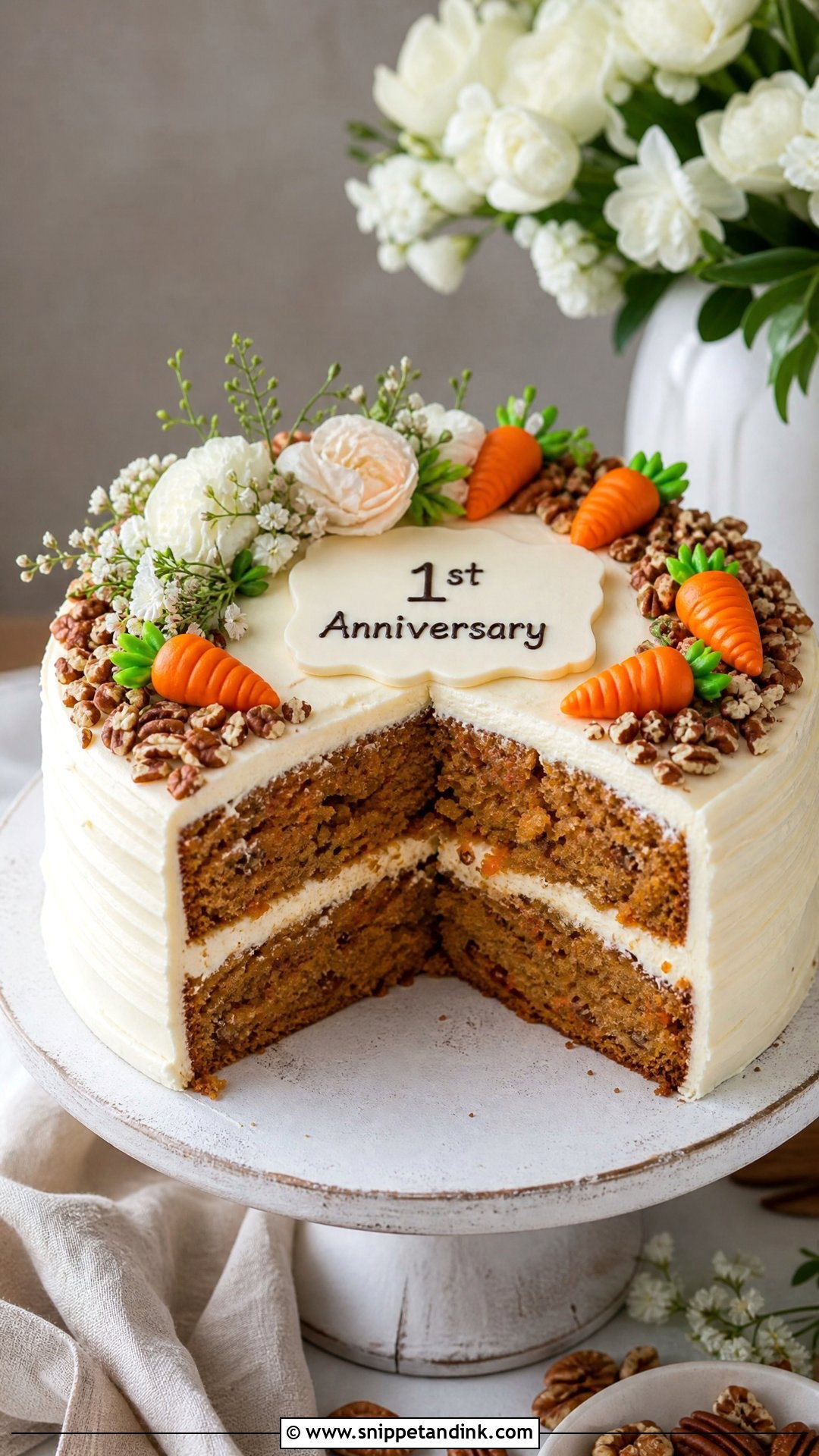 1st Anniversary Carrot Cake - Snippet and Ink - 30 1st Anniversary Cake Ideas