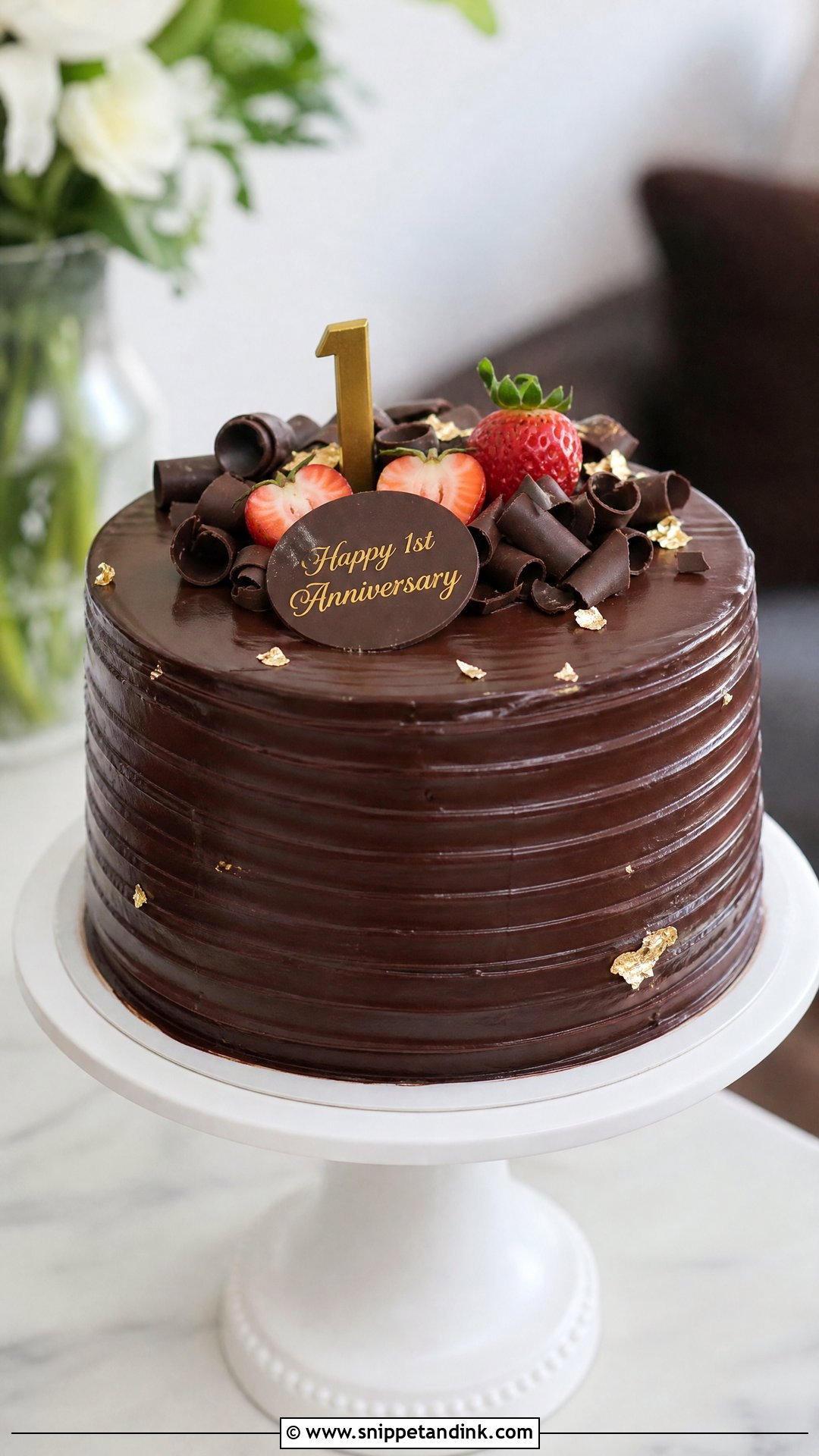 1st Anniversary Chocolate Cake - Snippet and Ink - 25 1st Wedding Anniversary Cake Designs