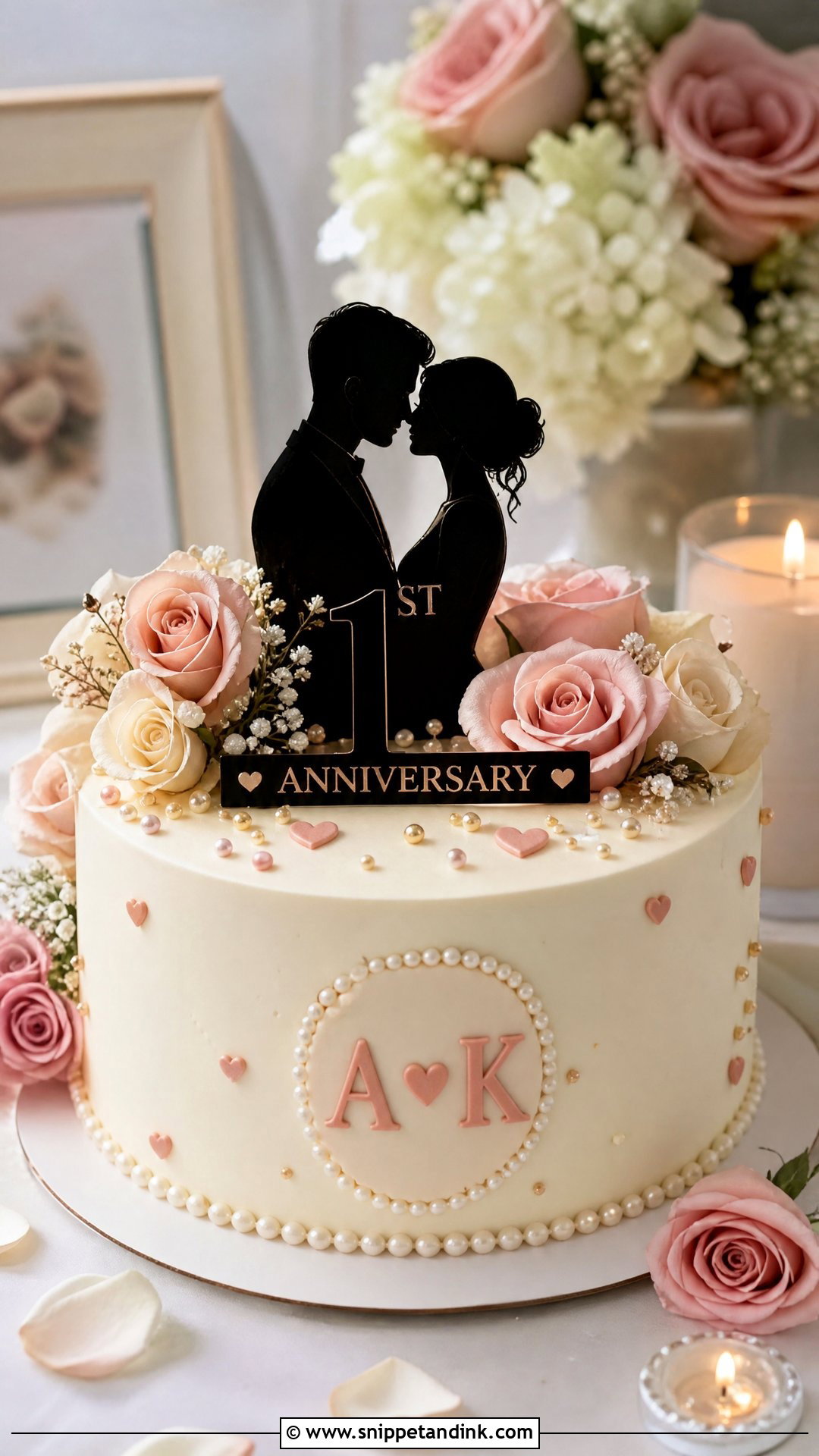 1st Anniversary Couple Cake - Snippet and Ink - 25 1st Wedding Anniversary Cake Designs