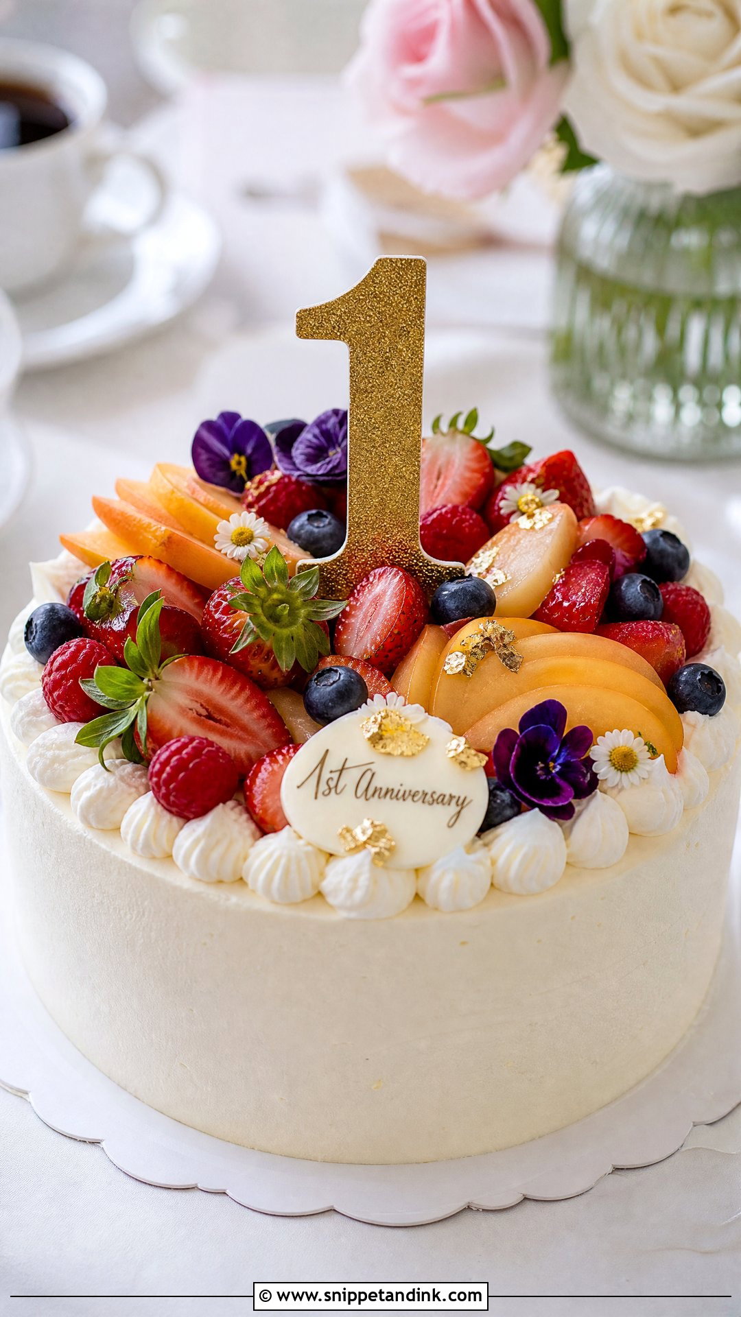 1st Anniversary Fruit Cake - Snippet and Ink - 25 1st Wedding Anniversary Cake Designs