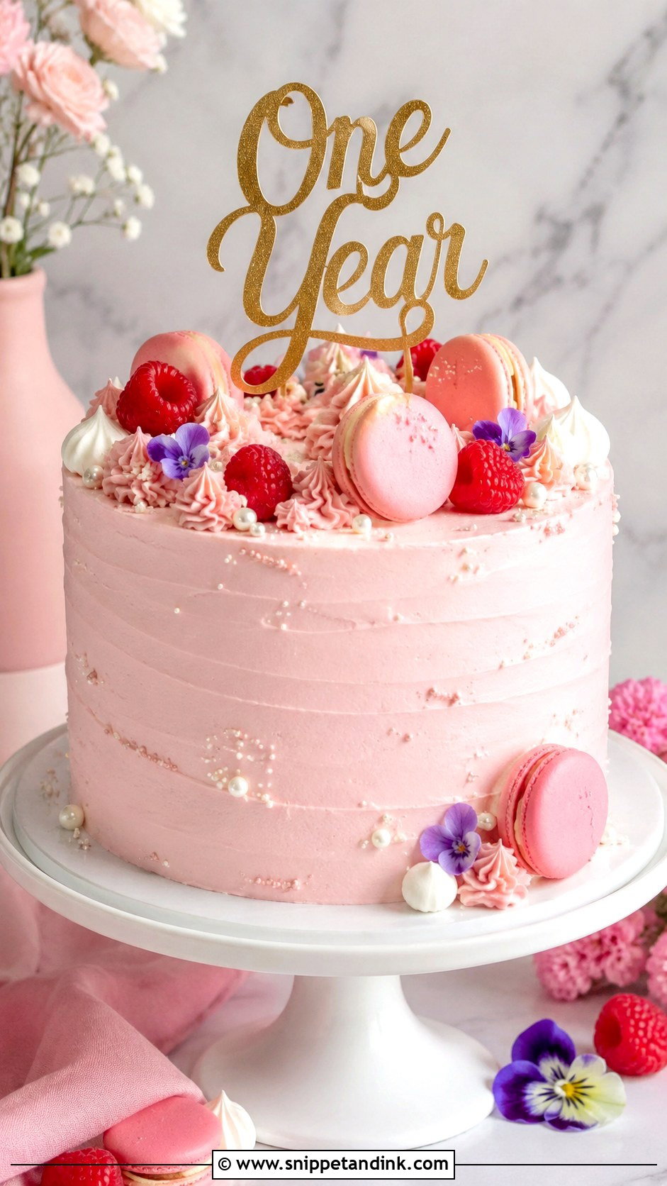 1st Anniversary Macaron Cake - Snippet and Ink - 20 1st Year Anniversary Cake Ideas