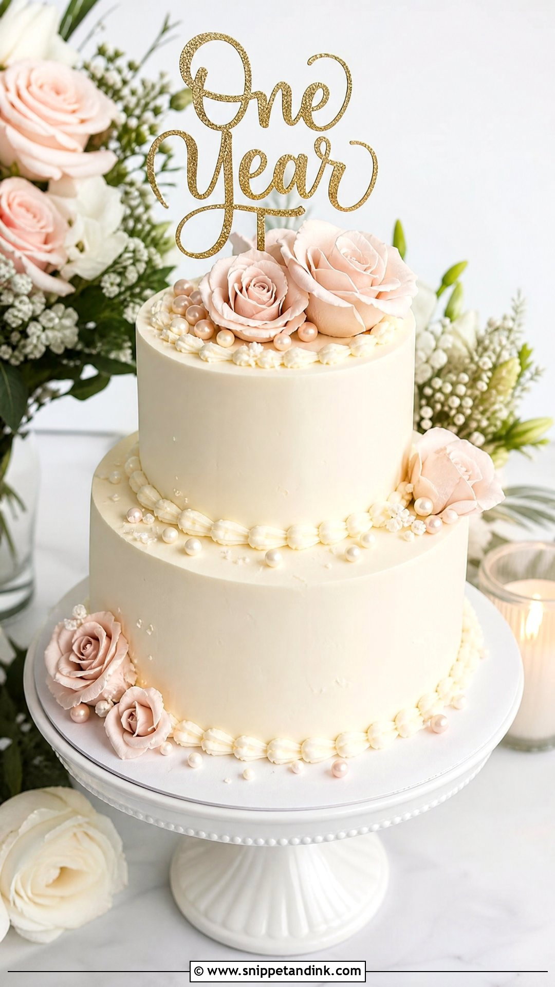 1st Anniversary Mini Wedding Cake - Snippet and Ink - 25 1st Wedding Anniversary Cake Ideas
