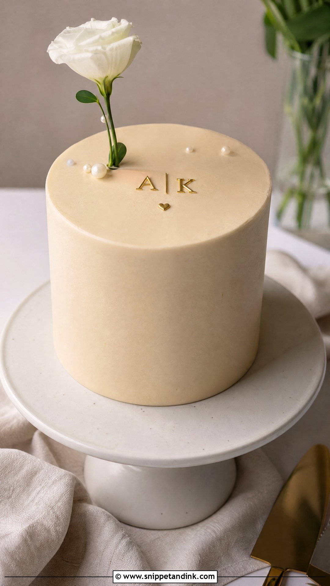 1st Anniversary Minimalist Cake - Snippet and Ink - 25 1st Wedding Anniversary Cake Designs