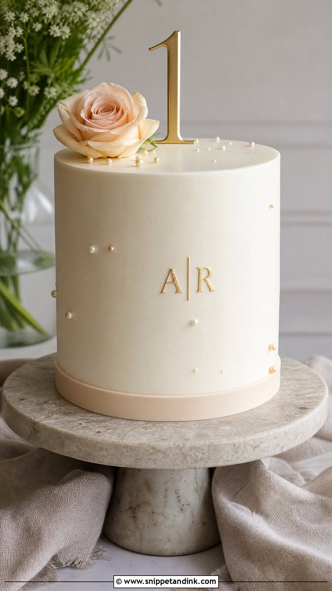1st Anniversary Minimalist Cake - Snippet and Ink - 25 1st Wedding Anniversary Cake Ideas
