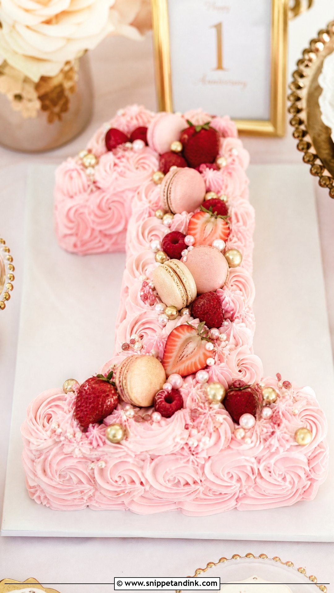 1st Anniversary Number 1 Cake - Snippet and Ink - 30 1st Anniversary Cake Ideas