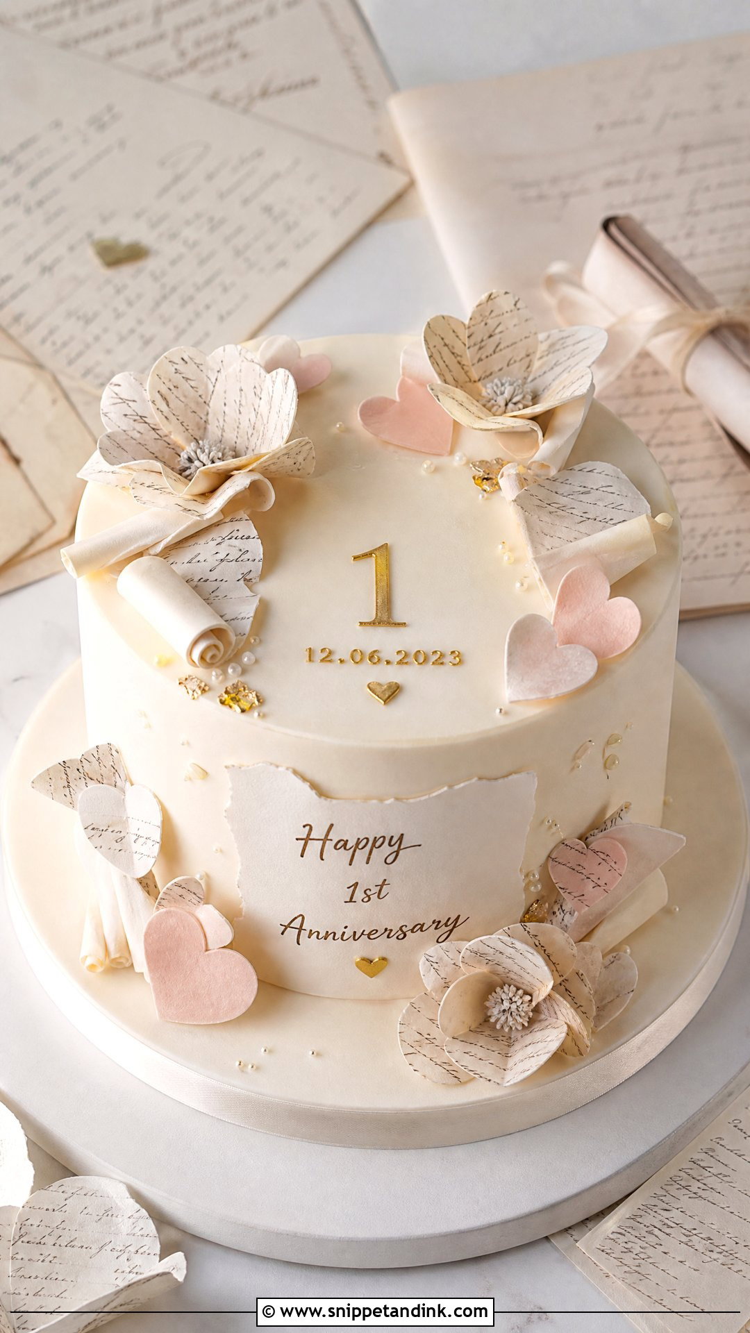 1st Anniversary Paper Cake - Snippet and Ink - 25 1st Wedding Anniversary Cake Designs