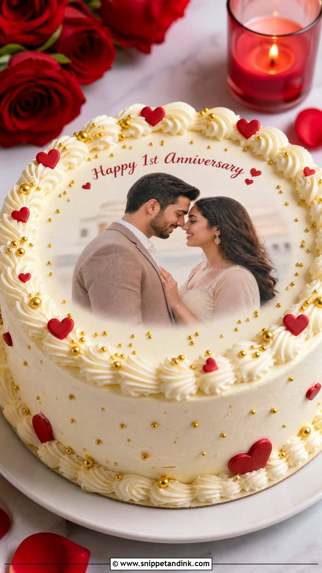 1st Anniversary Photo Cake - Snippet and Ink - 30 1st Anniversary Cake Ideas