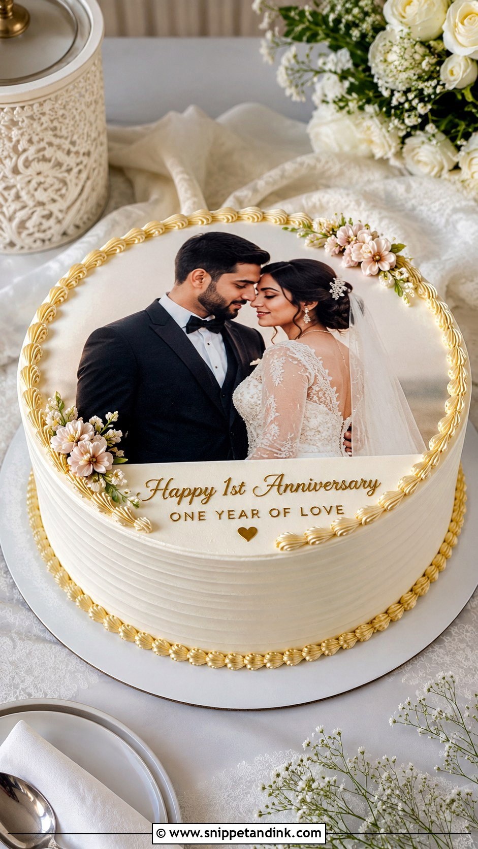 1st Anniversary Photo Cake - Snippet and Ink - 20 1st Year Anniversary Cake Ideas