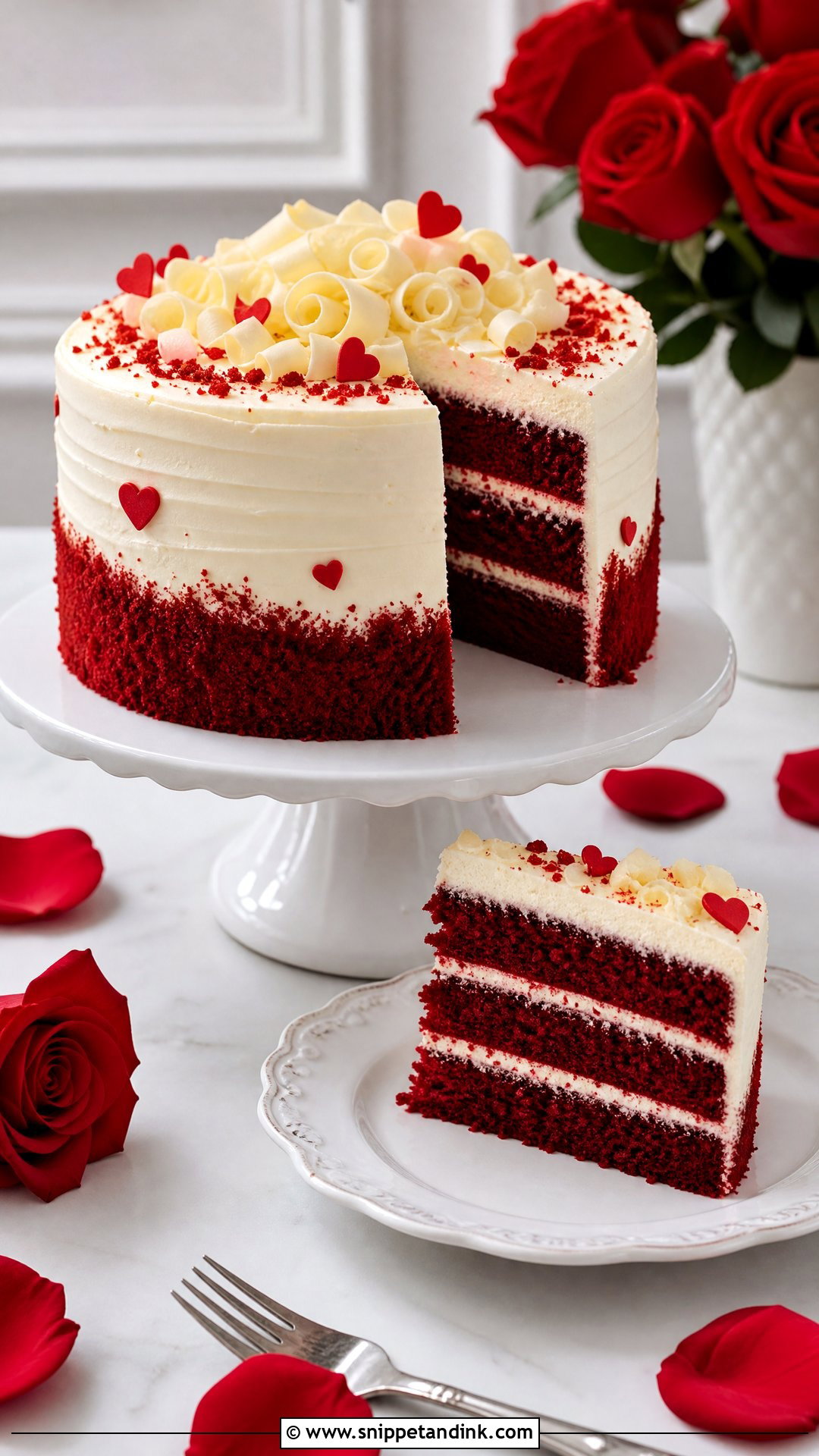 1st Anniversary Red Velvet Cake - Snippet and Ink - 30 1st Anniversary Cake Ideas