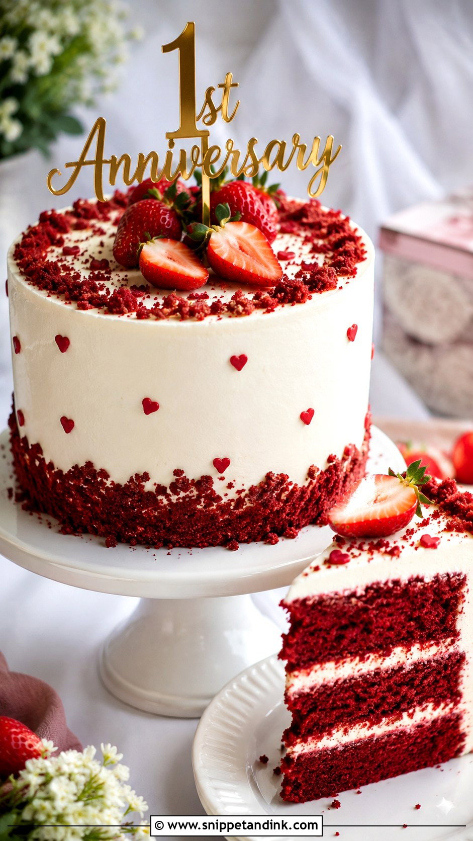 1st Anniversary Red Velvet Cake - Snippet and Ink - 20 1st Year Anniversary Cake Ideas