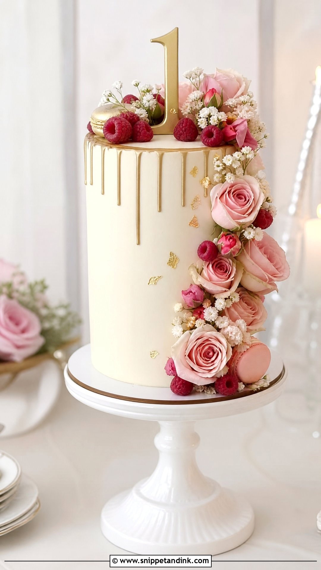 1st Anniversary Tall Cake - Snippet and Ink - 25 1st Wedding Anniversary Cake Designs