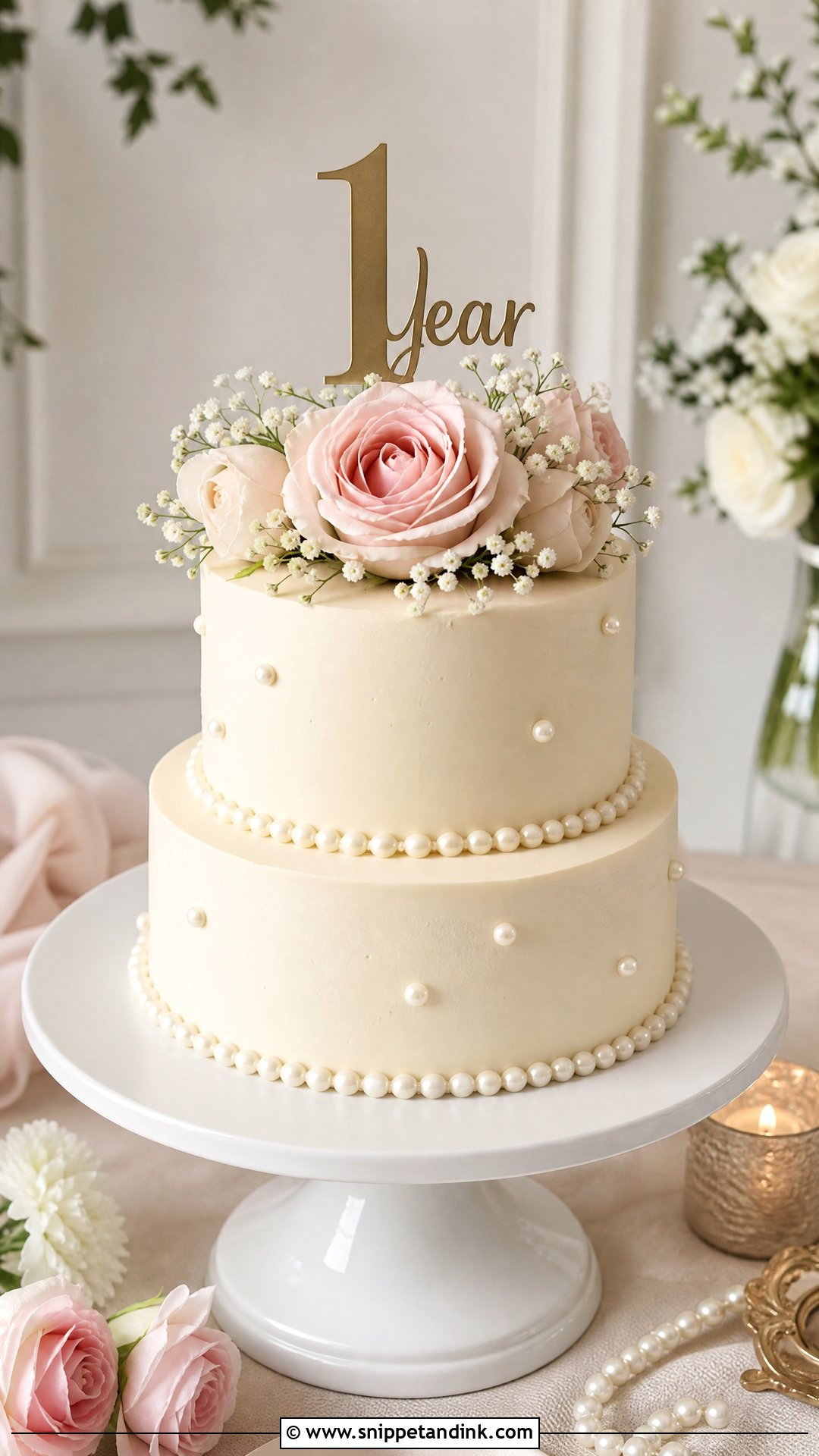 1st Anniversary Tiered Cake - Snippet and Ink - 25 1st Wedding Anniversary Cake Designs