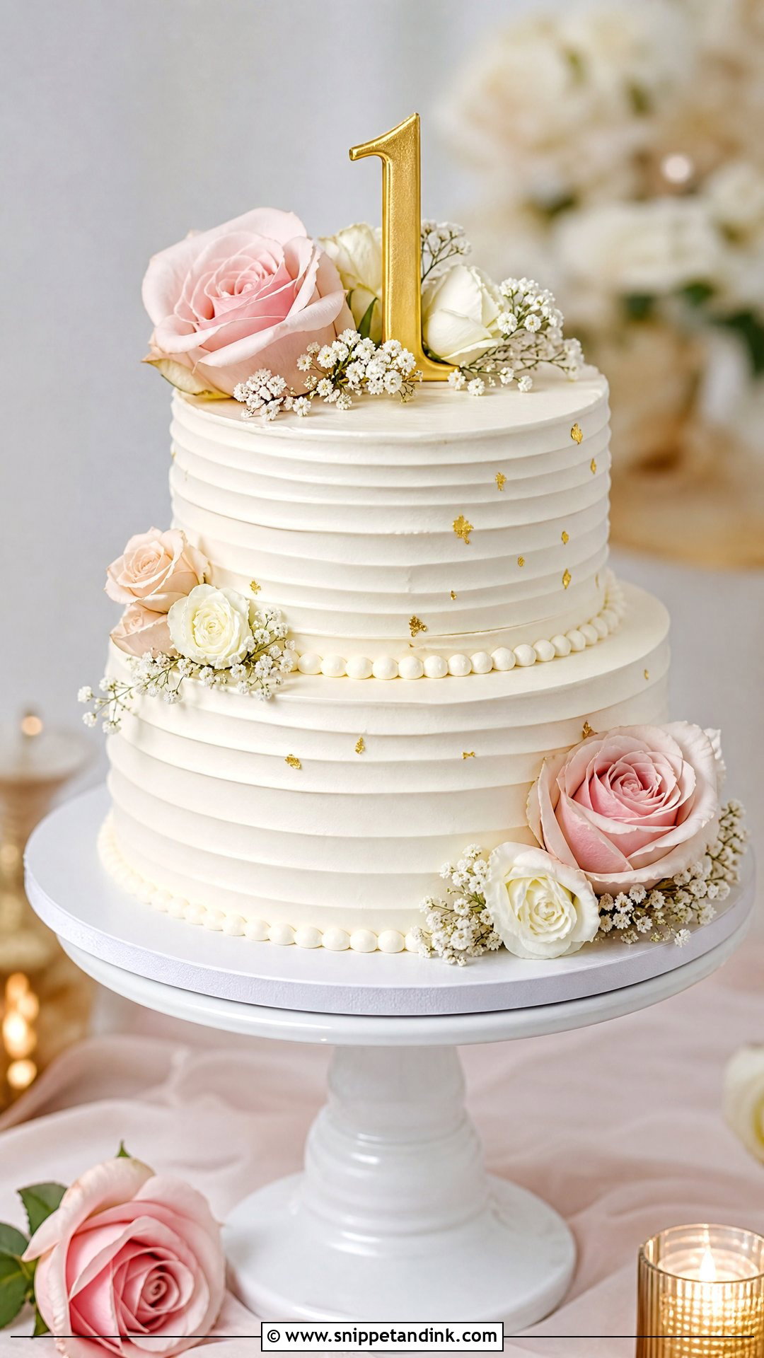 1st Anniversary Two Tier Cake - Snippet and Ink - 25 1st Wedding Anniversary Cake Ideas