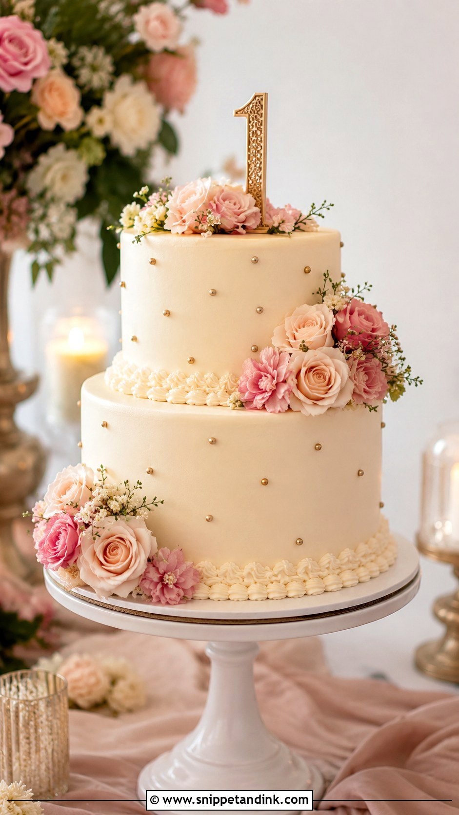 1st Anniversary Two Tier Cake - Snippet and Ink - 20 1st Year Anniversary Cake Ideas