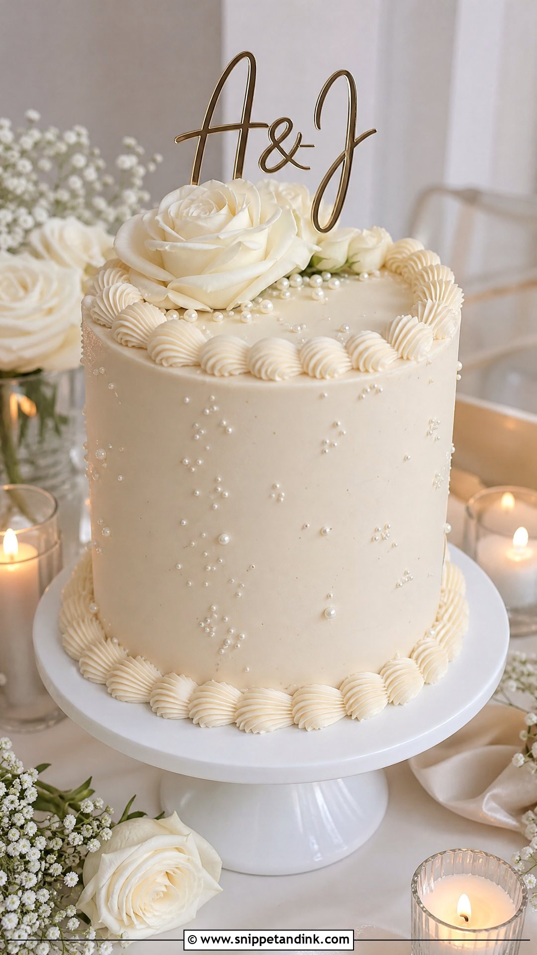 1st Anniversary Vanilla Buttercream Cake - Snippet and Ink - 25 1st Wedding Anniversary Cake Ideas