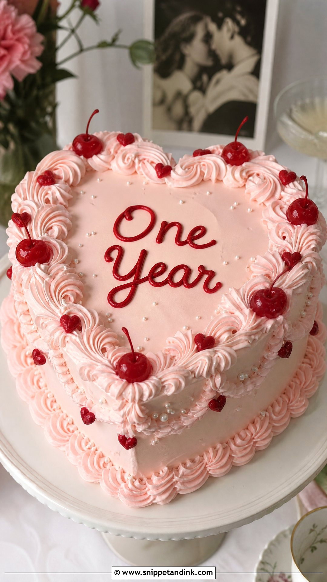 1st Anniversary Vintage Cake - Snippet and Ink - 30 1st Anniversary Cake Ideas
