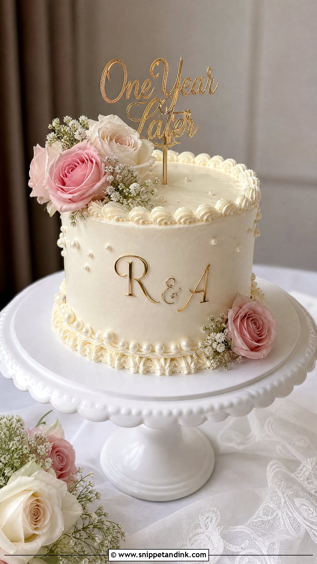 1st Anniversary Wedding Cake Recreation - Snippet and Ink - 25 1st Wedding Anniversary Cake Ideas