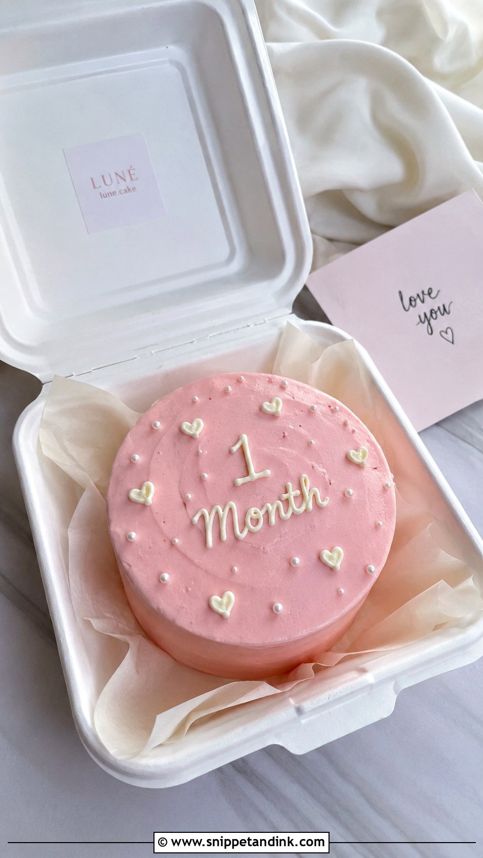 1st Month Anniversary Bento Cake - Snippet and Ink - 20 1st Month Anniversary Cake Ideas