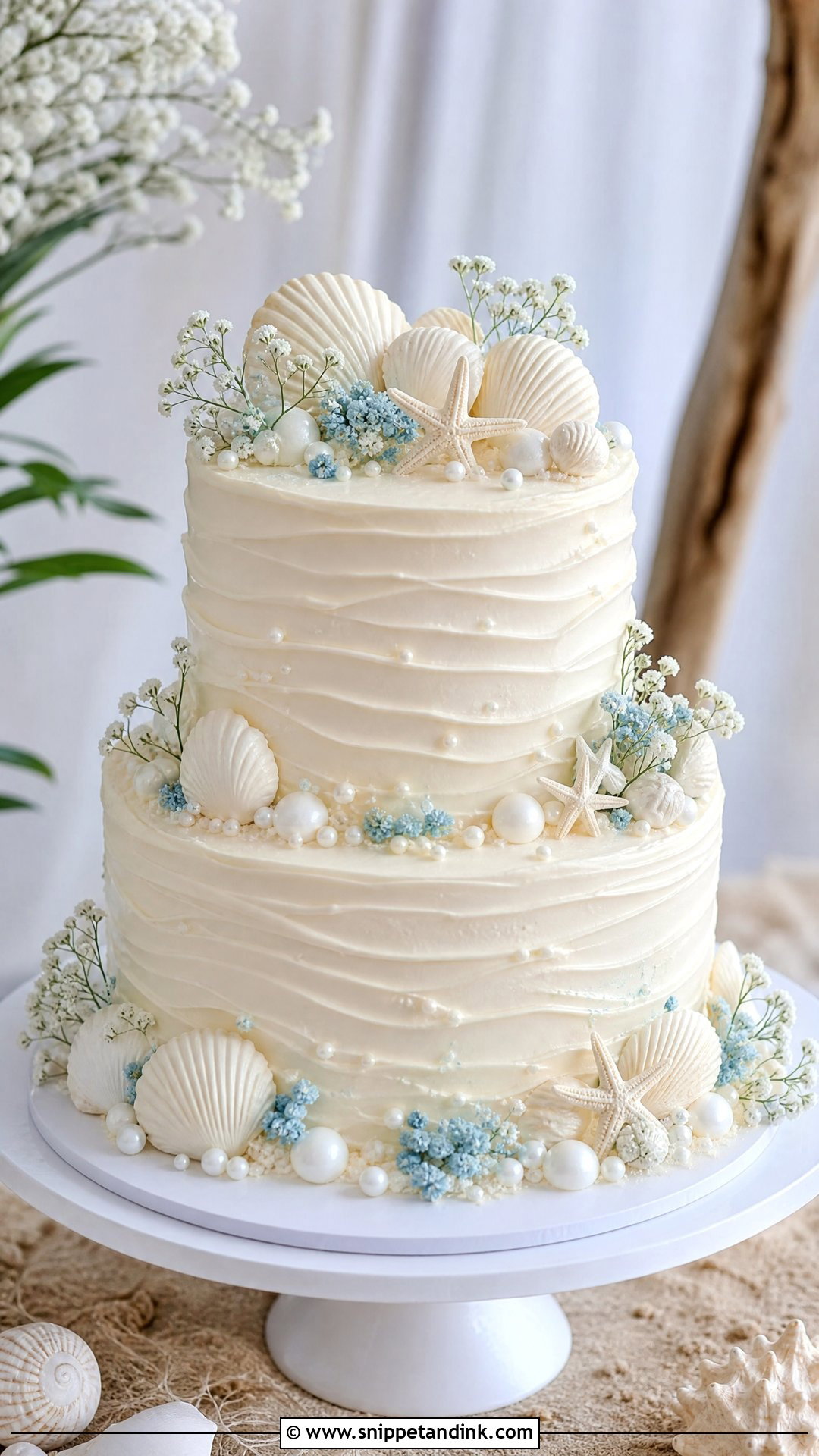 2 Tier Beach Wedding Cake - Snippet and Ink - 30 2 Tier Cake Ideas for Wedding