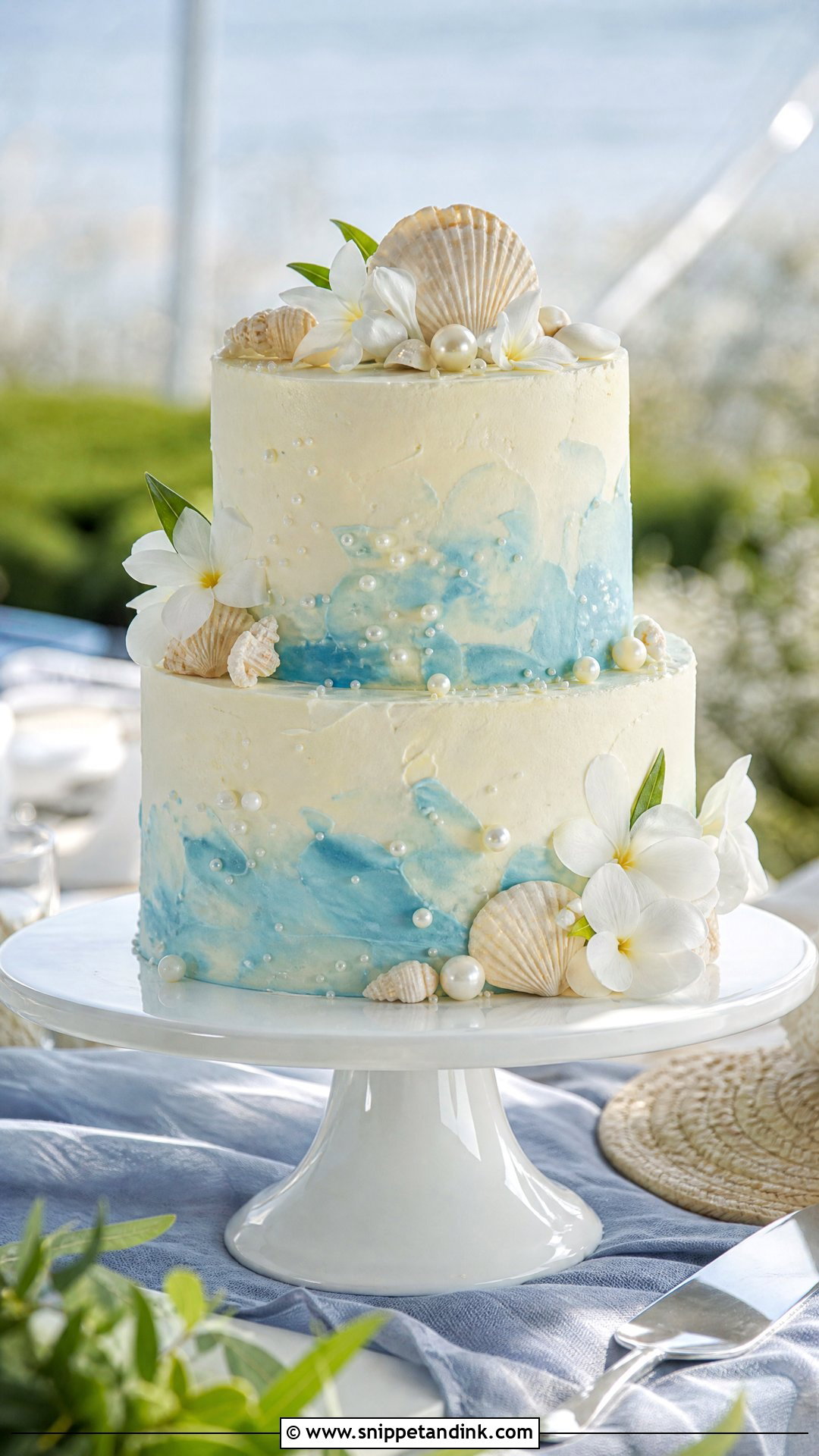 2 Tier Beach Wedding Cake - Snippet and Ink - 25 2 Tier Wedding Cake Ideas