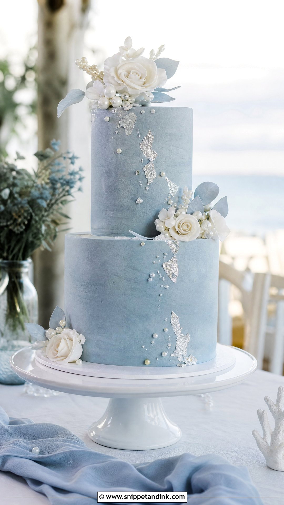 2 Tier Blue Wedding Cake - Snippet and Ink - 25 2 Tier Wedding Cake Ideas