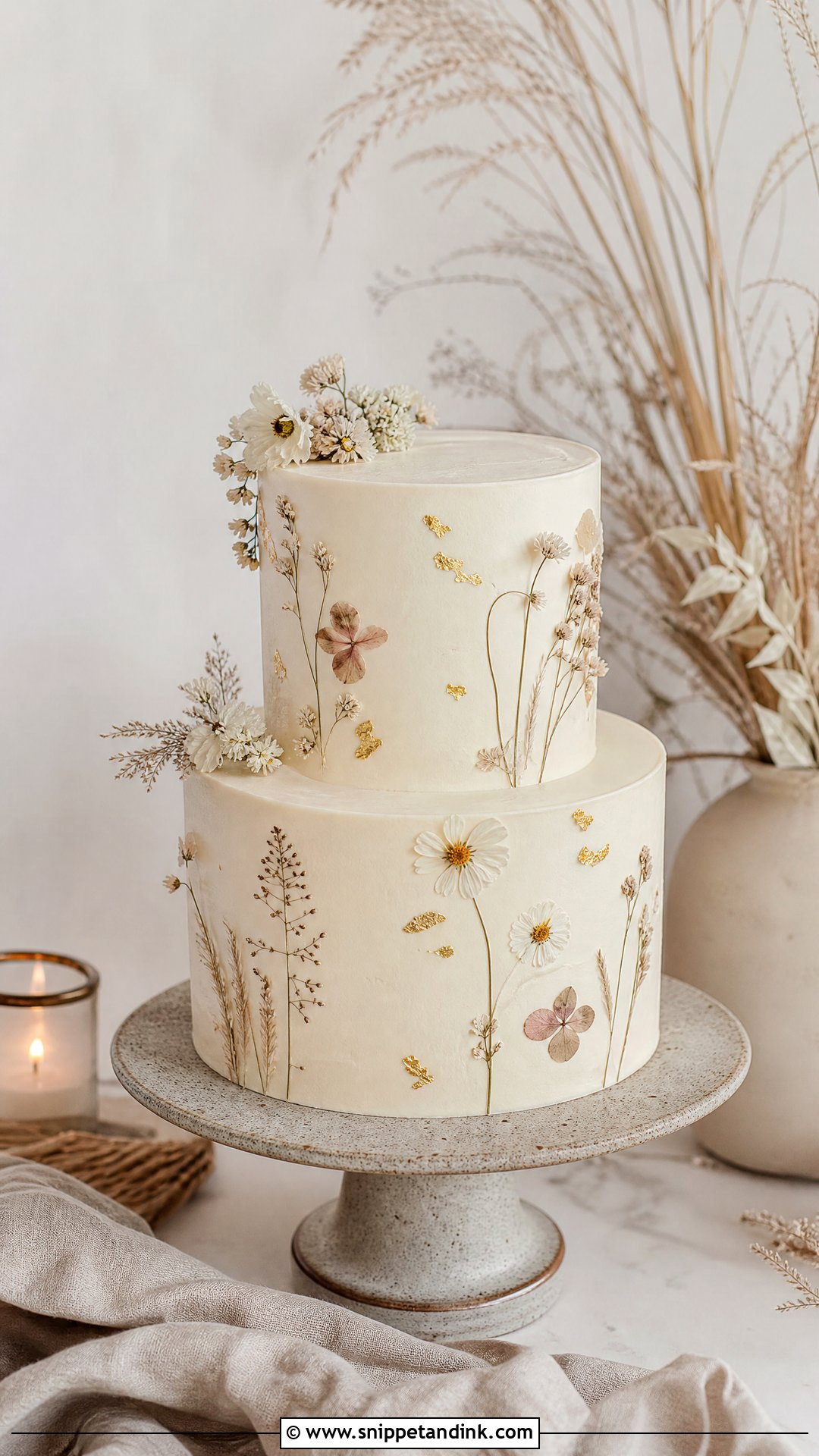 2 Tier Boho Wedding Cake - Snippet and Ink - 30 2 Tier Cake Ideas for Wedding