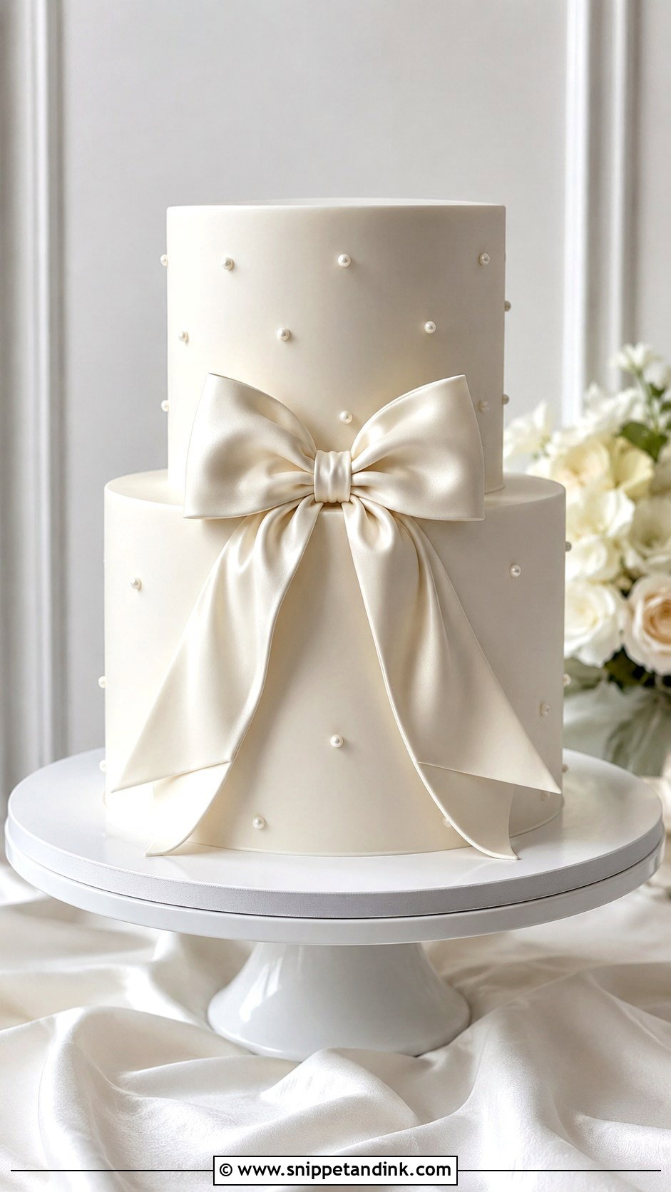 2 Tier Bow Wedding Cake - Snippet and Ink - 30 2 Tier Minimalist Wedding Cake Ideas