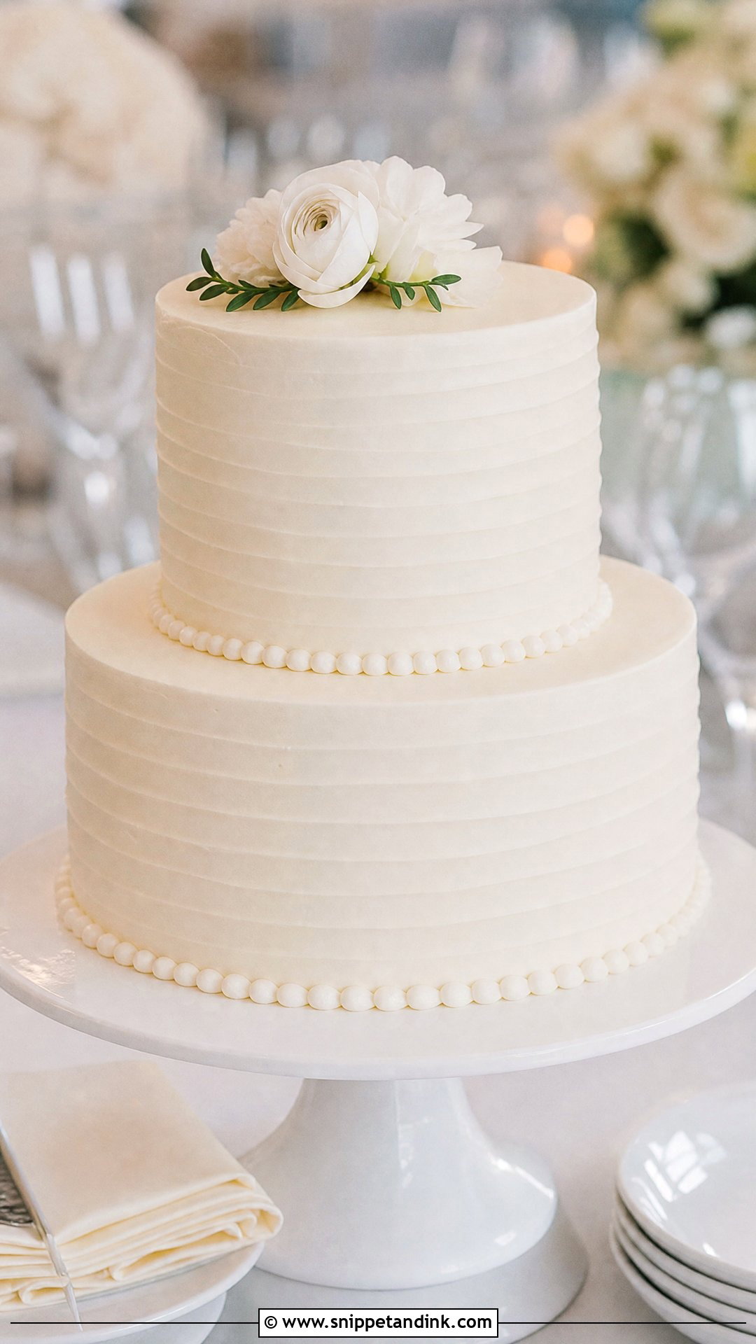 2 Tier Buttercream Wedding Cake - Snippet and Ink - 20 Simple Elegant 2 Tier Wedding Cakes