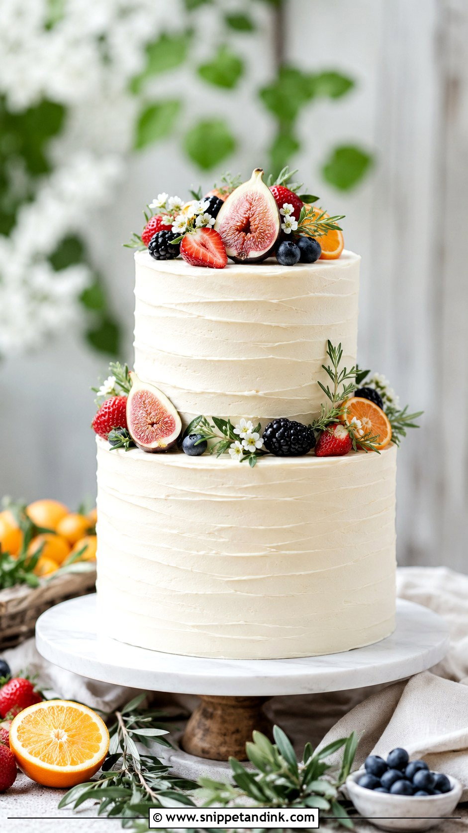 2 Tier Buttercream Wedding Cake With Fruit - Snippet and Ink - 20 2 Tier Buttercream Wedding Cake Ideas