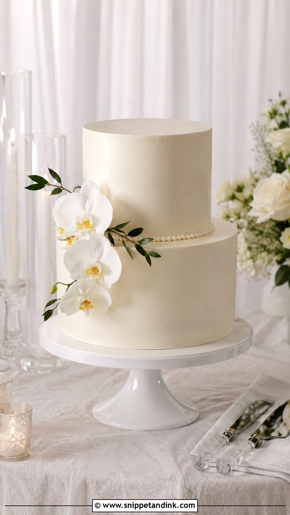 2 Tier Buttercream Wedding Cake With Smooth Finish - Snippet and Ink - 20 2 Tier Buttercream Wedding Cake Ideas