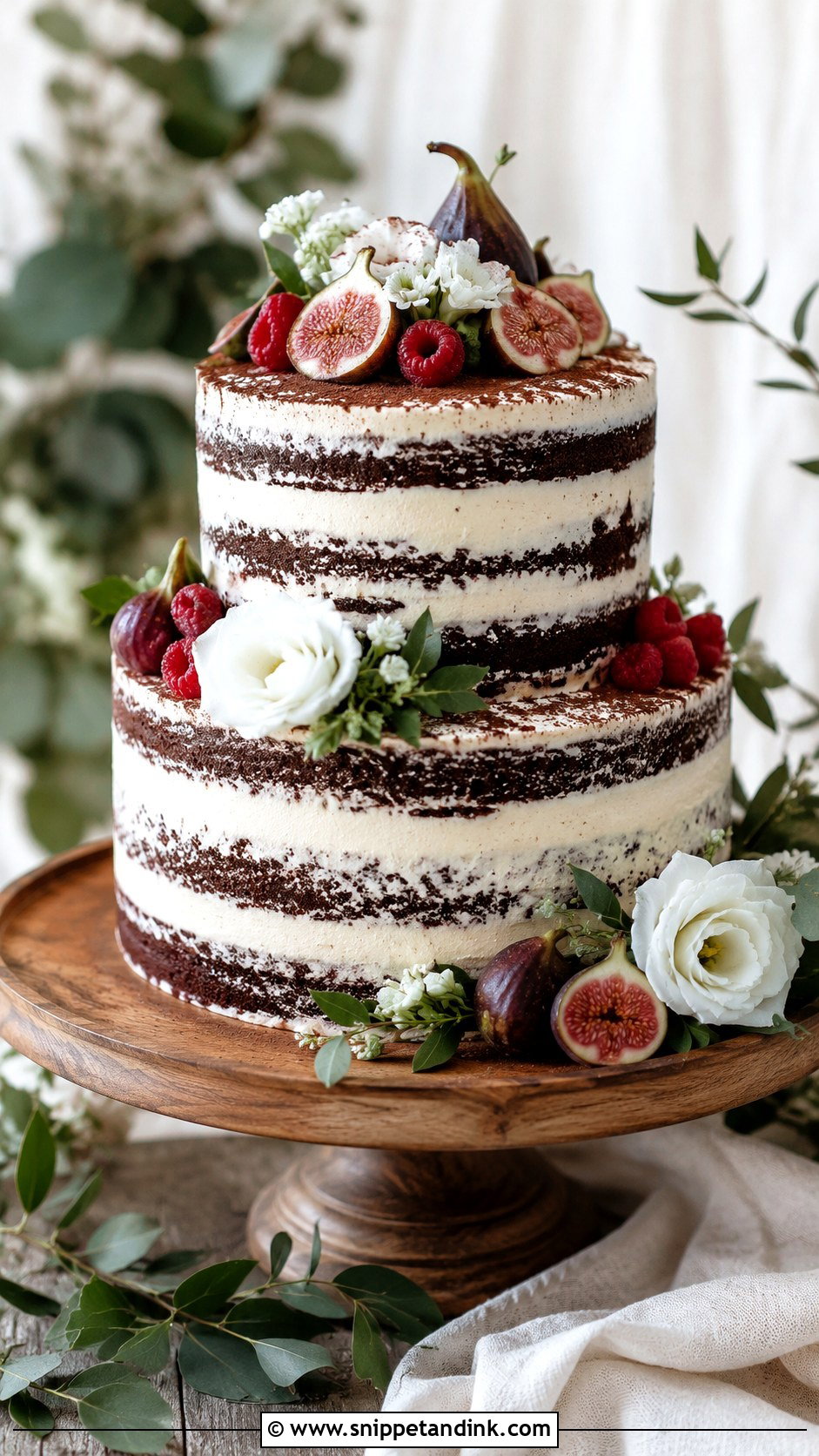 2 Tier Chocolate Semi Naked Wedding Cake - Snippet and Ink - 20 2 Tier Chocolate Cake Decoration Ideas for Wedding