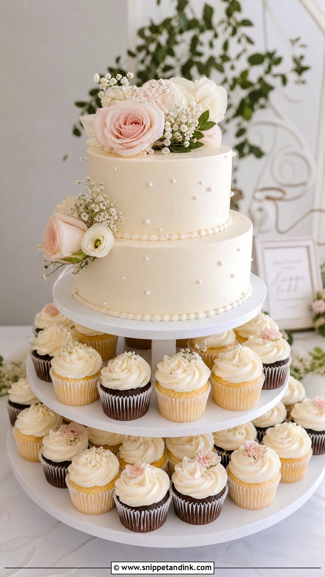 2 Tier Cupcake Wedding Cake - Snippet and Ink - 30 2 Tier Cake Ideas for Wedding