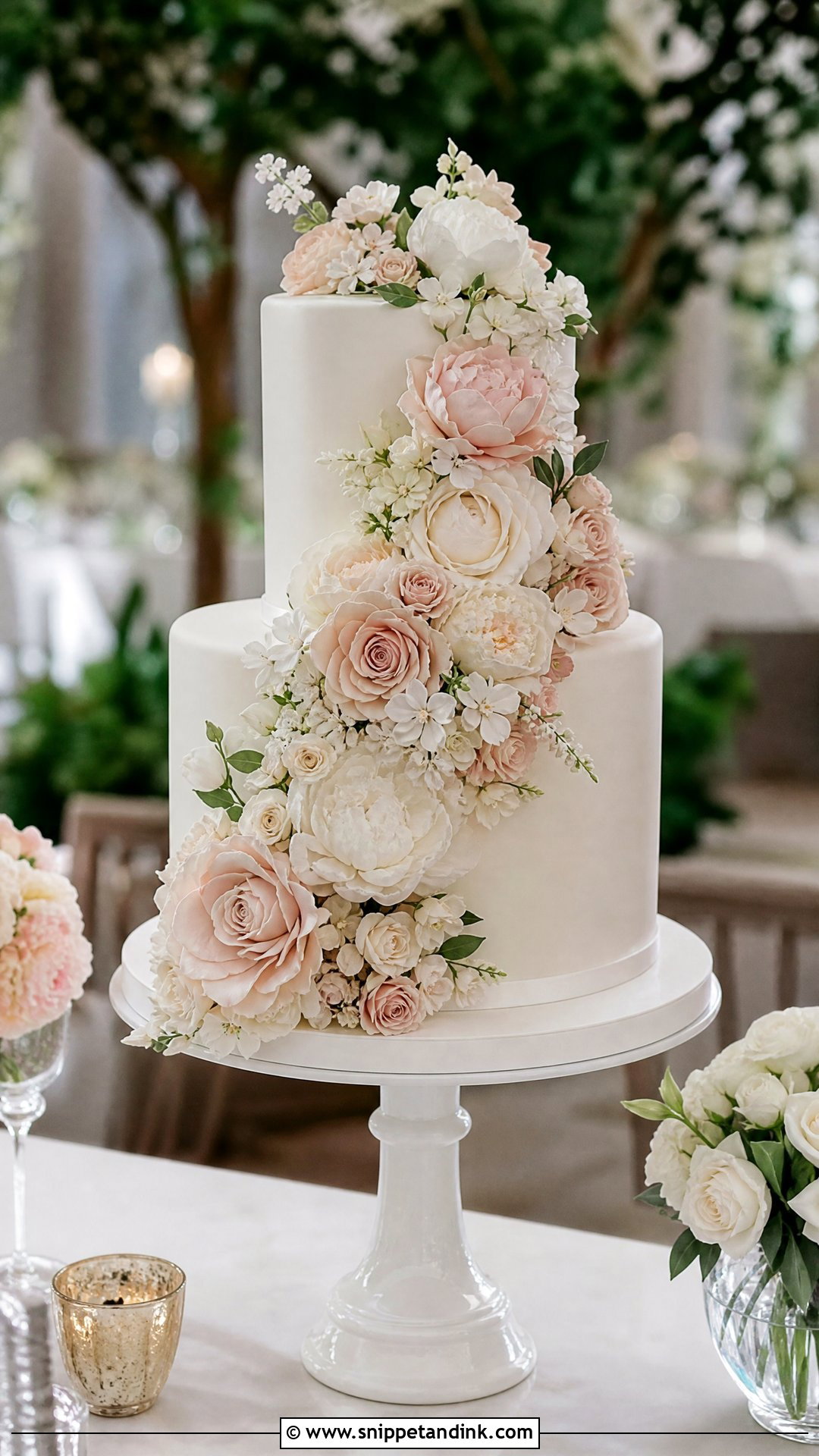 2 Tier Floral Wedding Cake - Snippet and Ink - 25 2 Tier Wedding Cake Ideas