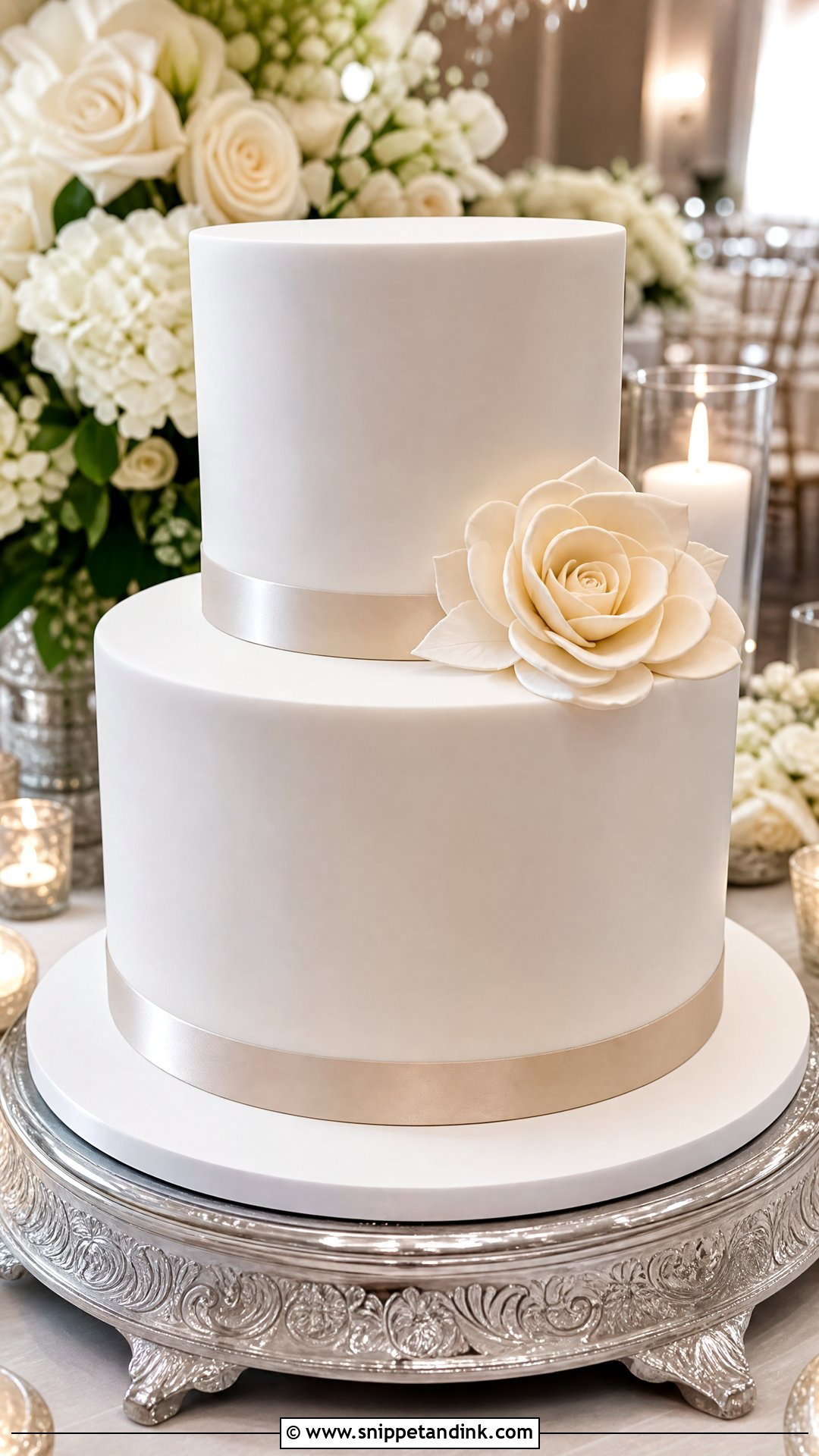 2 Tier Fondant Wedding Cake - Snippet and Ink - 20 Simple Classy 2 Tier Wedding Cake Ideas