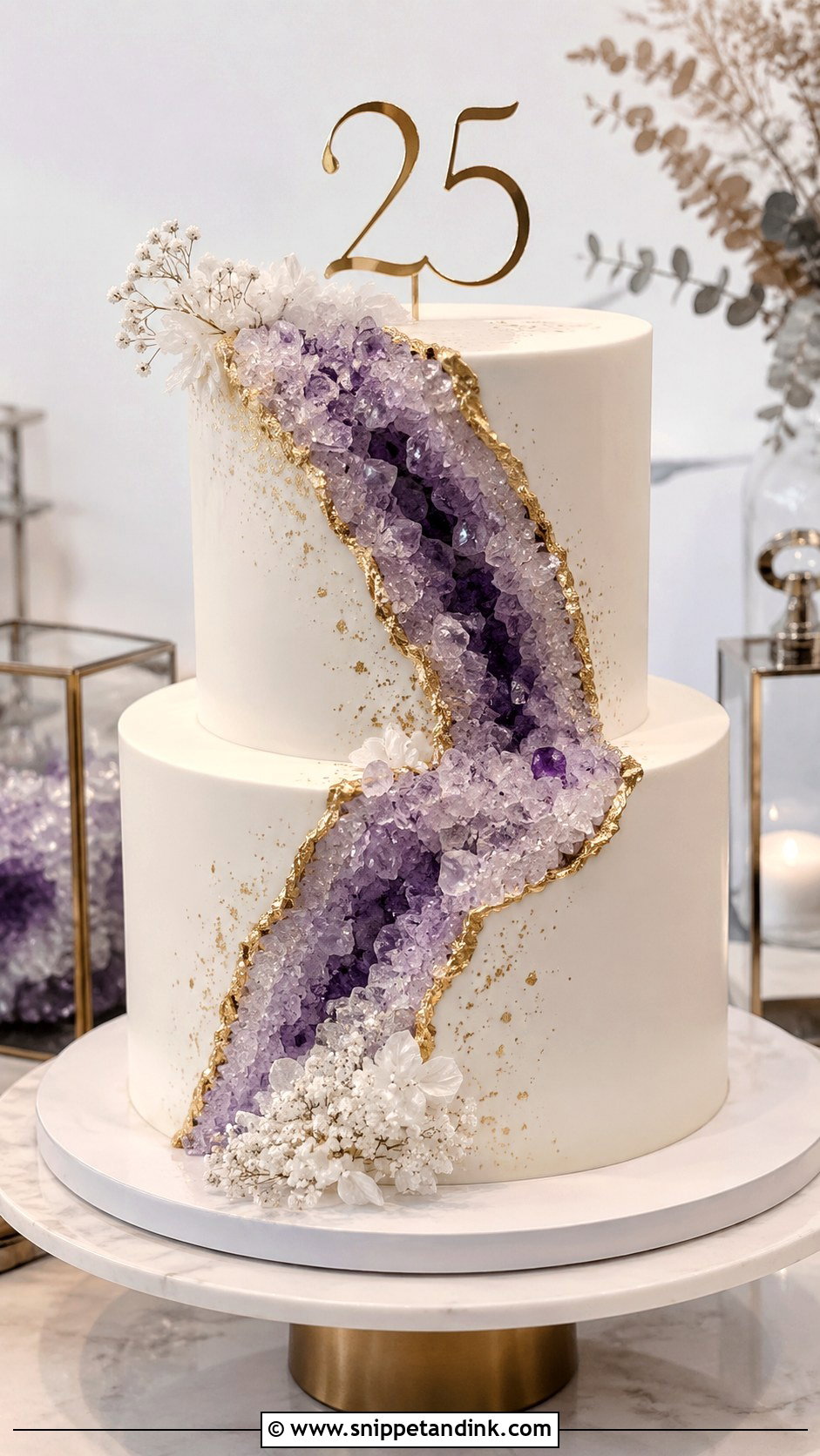 2 Tier Geode Anniversary Cake - Snippet and Ink - 20 2 Tier Anniversary Cake Designs