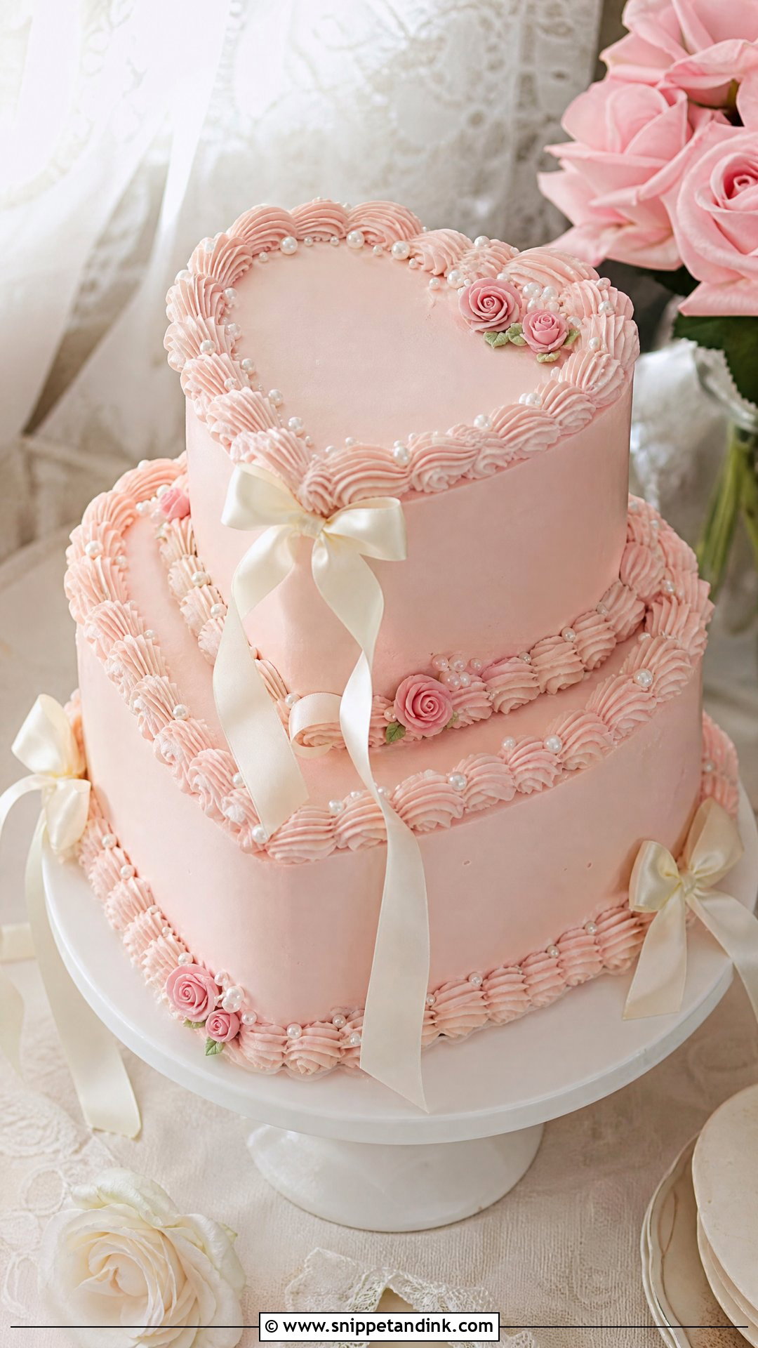 2 Tier Heart Wedding Cake - Snippet and Ink - 30 2 Tier Cake Ideas for Wedding