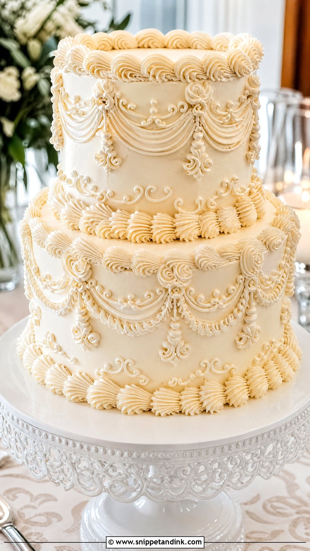 2 Tier Lambeth Wedding Cake - Snippet and Ink - 30 2 Tier Cake Ideas for Wedding