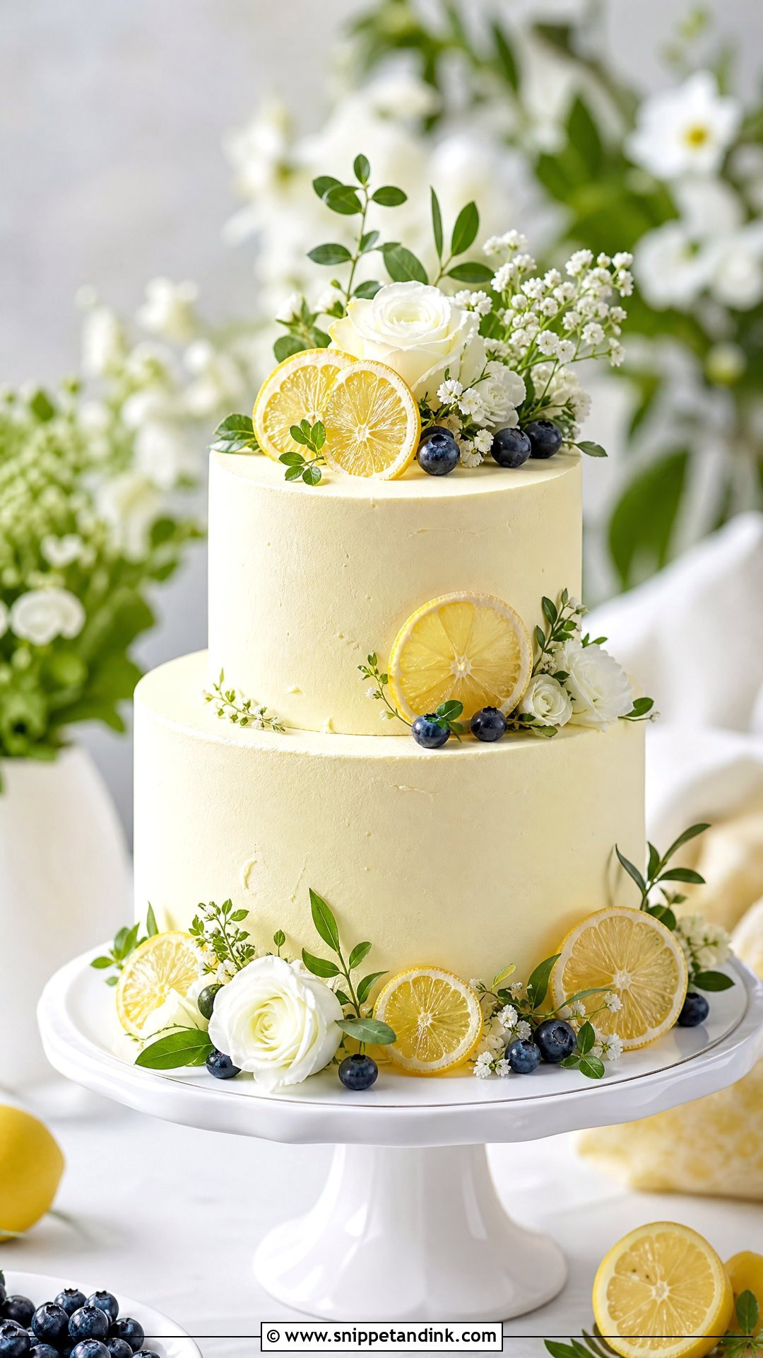 2 Tier Lemon Wedding Cake - Snippet and Ink - 30 2 Tier Cake Ideas for Wedding